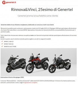 La pagina del sito Genertel dedicata all'iniziativa